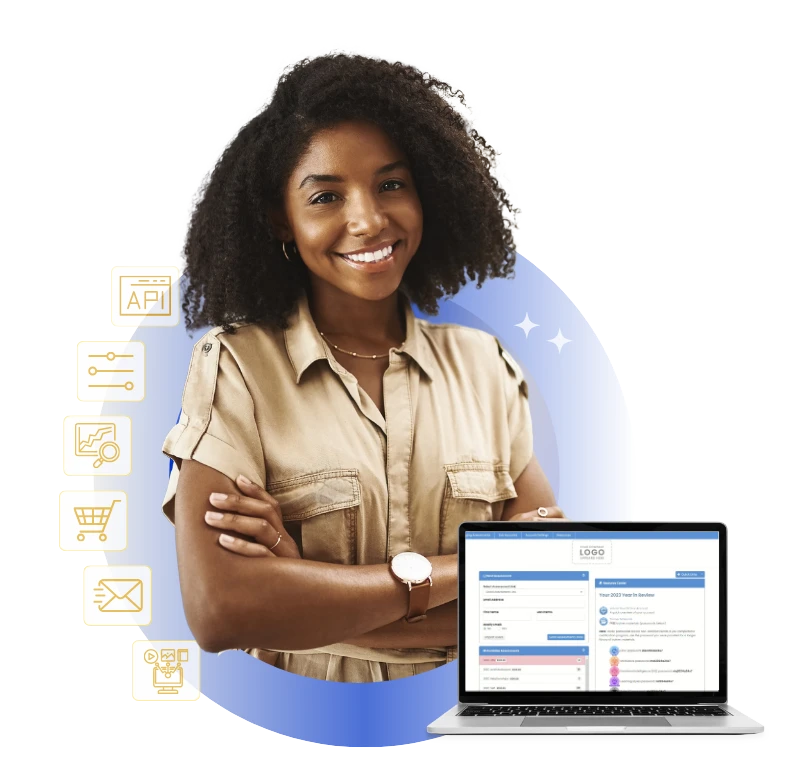 image of black woman and computer